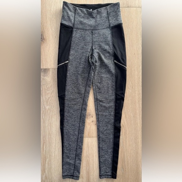 Athleta Women's Metro Drifter High Rise Herringbone Gray Leggings Sz XS *J20 - Picture 2 of 4